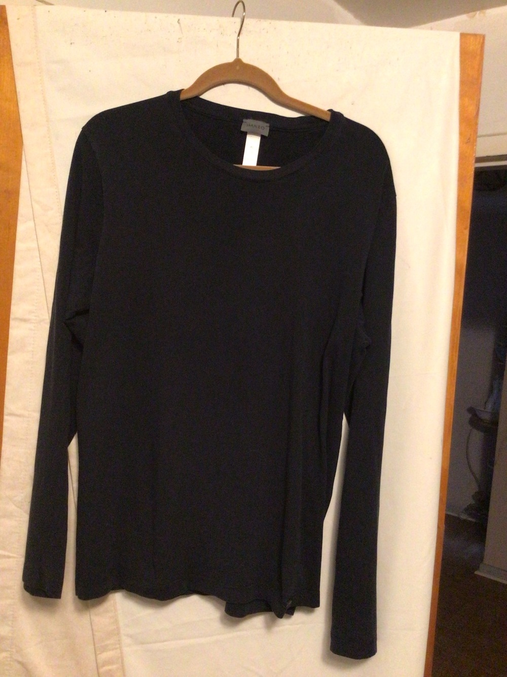 HANRO   100% cotton long tee layering piece ,minimalist SZXL